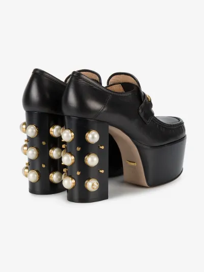 gucci stacked heel loafer