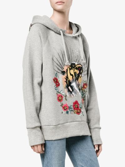 gucci embroidered hooded sweatshirt