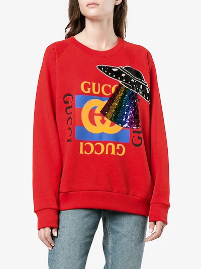 Gucci UFO embroidered sweatshirt | Browns