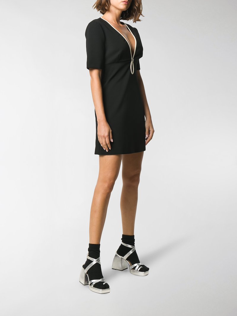 Gucci V Neck Shift Dress Black Modes