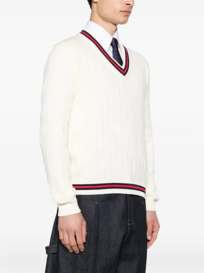 Gucci Web stripe V neck jumper Eraldo SA