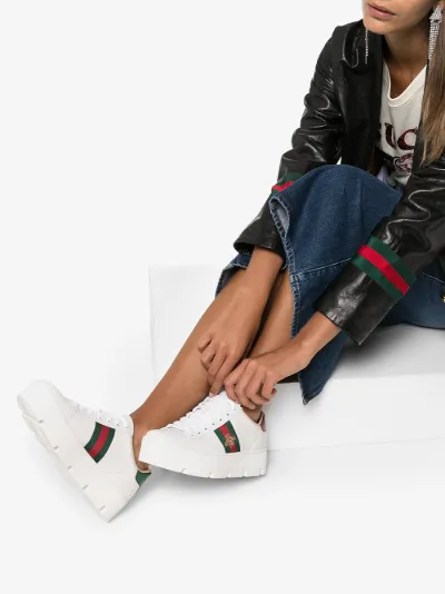 gucci ace embroidered platform sneaker