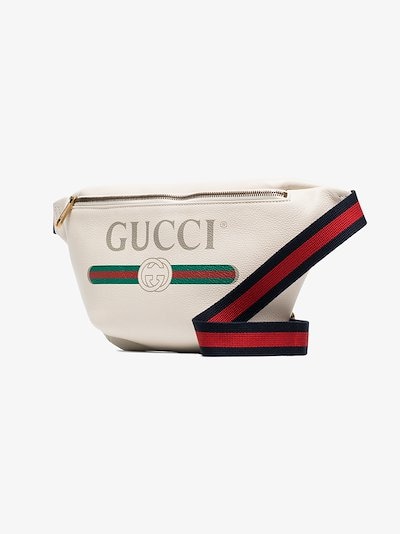 Gucci white Gucci Print leather belt bag | Browns