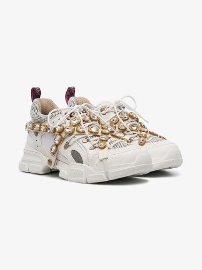 gucci crystal trainers