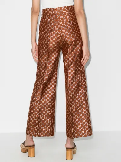 silk flared trousers