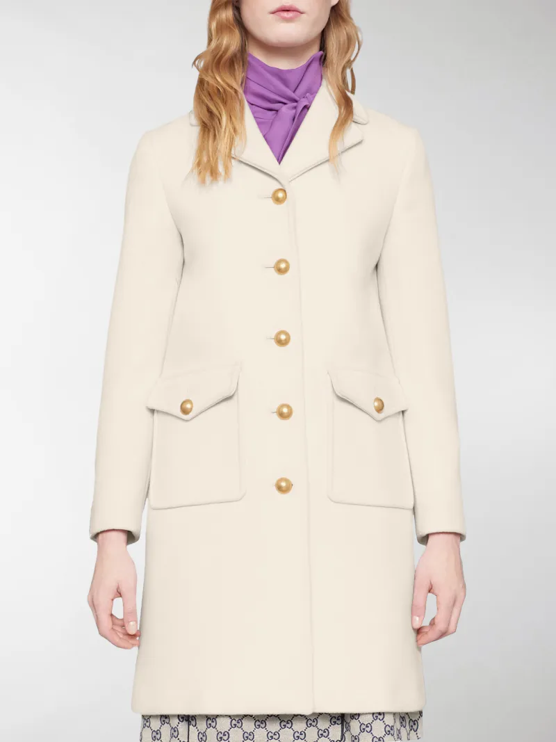 gucci white wool coat