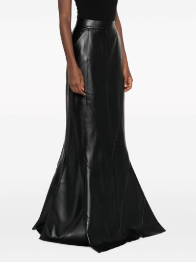 flared artificial leather maxi skirt | GUDU | Eraldo.com