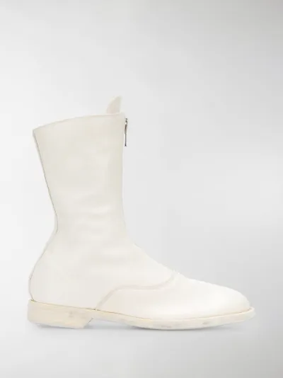 white flat boots