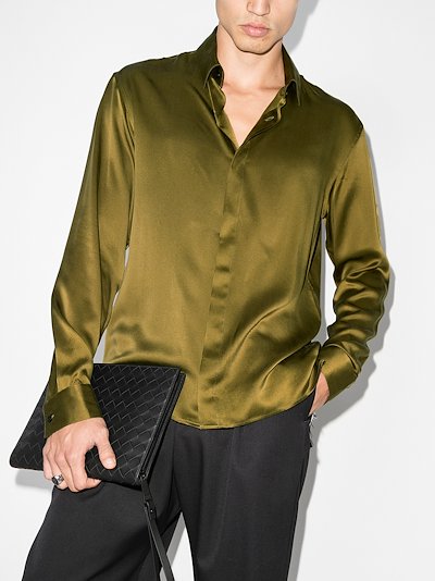 Alberta Ferretti Mikado Silk Blend Straight Leg Trousers saks com Alberta Ferretti Mikado Silk Blend Straight Leg Trousers saks com