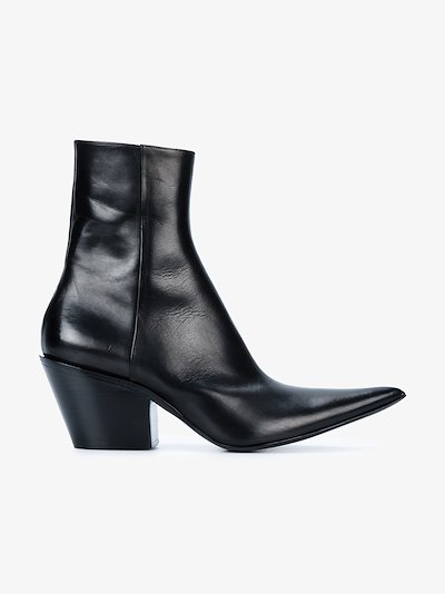 rubberised mid heel ankle boots