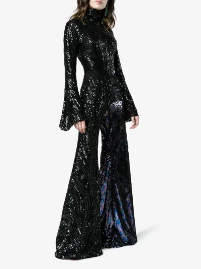 flared sequin jumpsuit