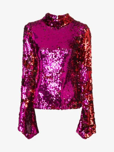 magenta sequin top