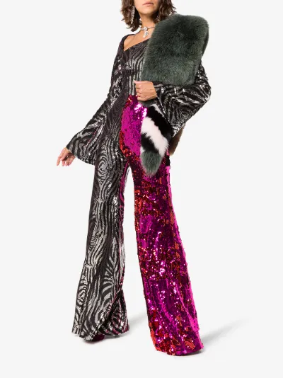 Zebra Sequin Embellished Jumpsuit展示图