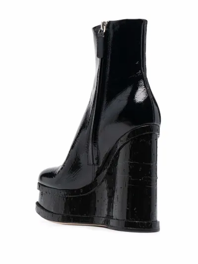 leather wedge booties