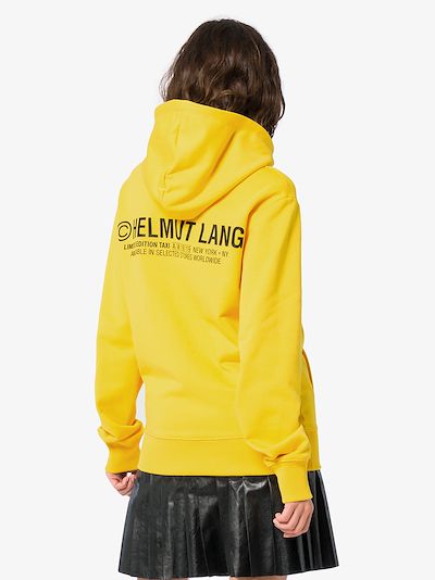 oversized taxi logo print cotton hoodie展示图