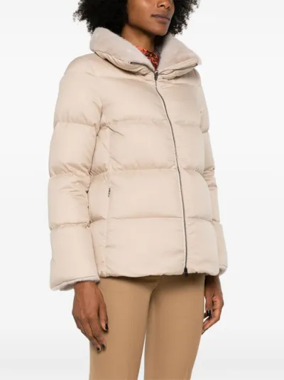 Faux fur collar padded jacket store