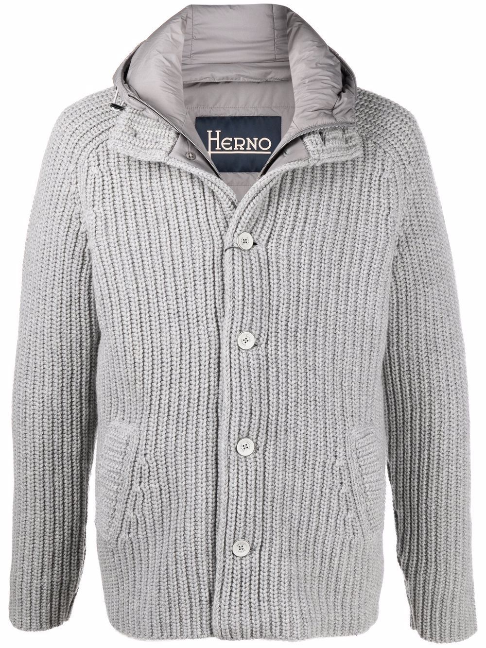 Herno ribbed wool hooded jacket Eraldo CA