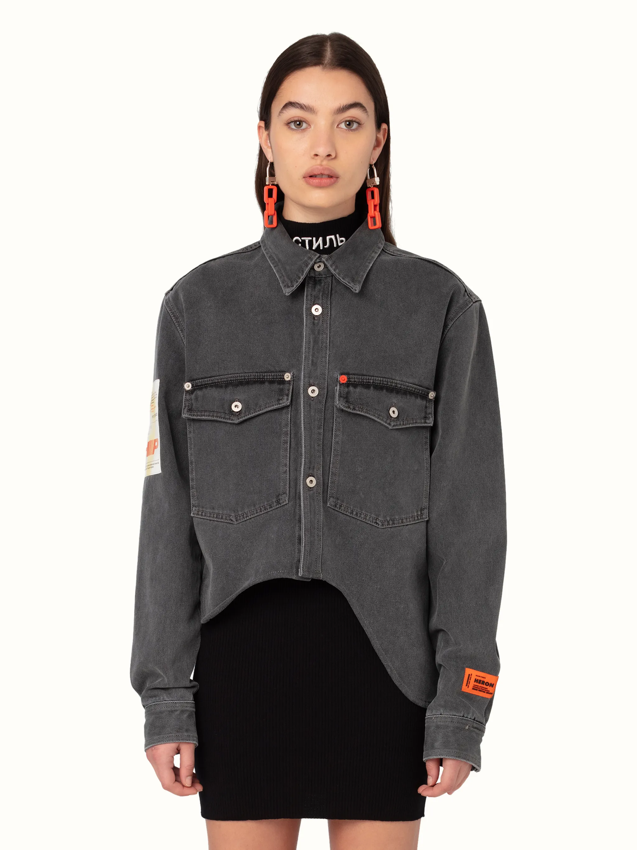 ACID WASH DENIM WAVE SHIRT
