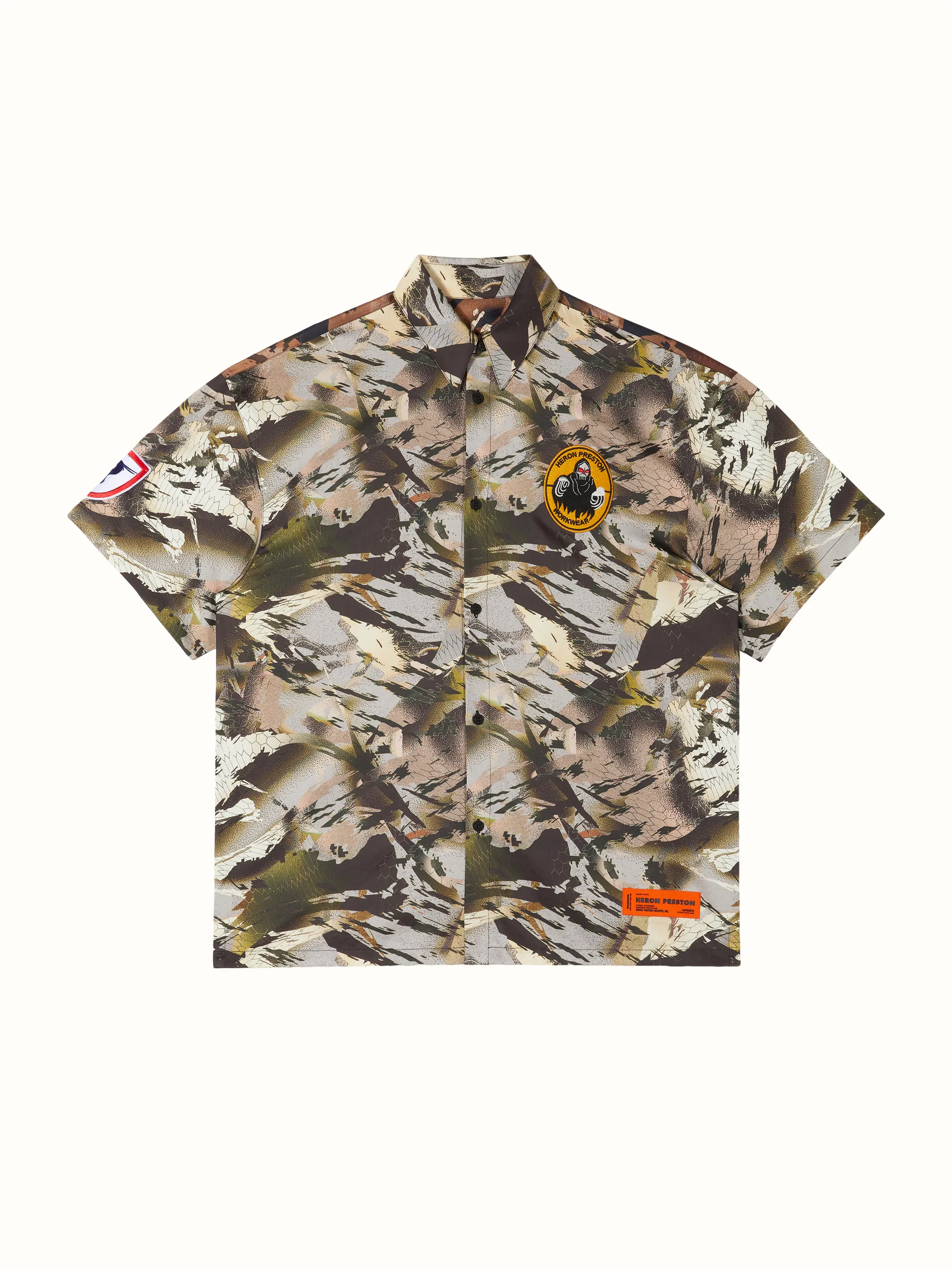 CAMO POPELINE BOWLING SHIRT on Sale 