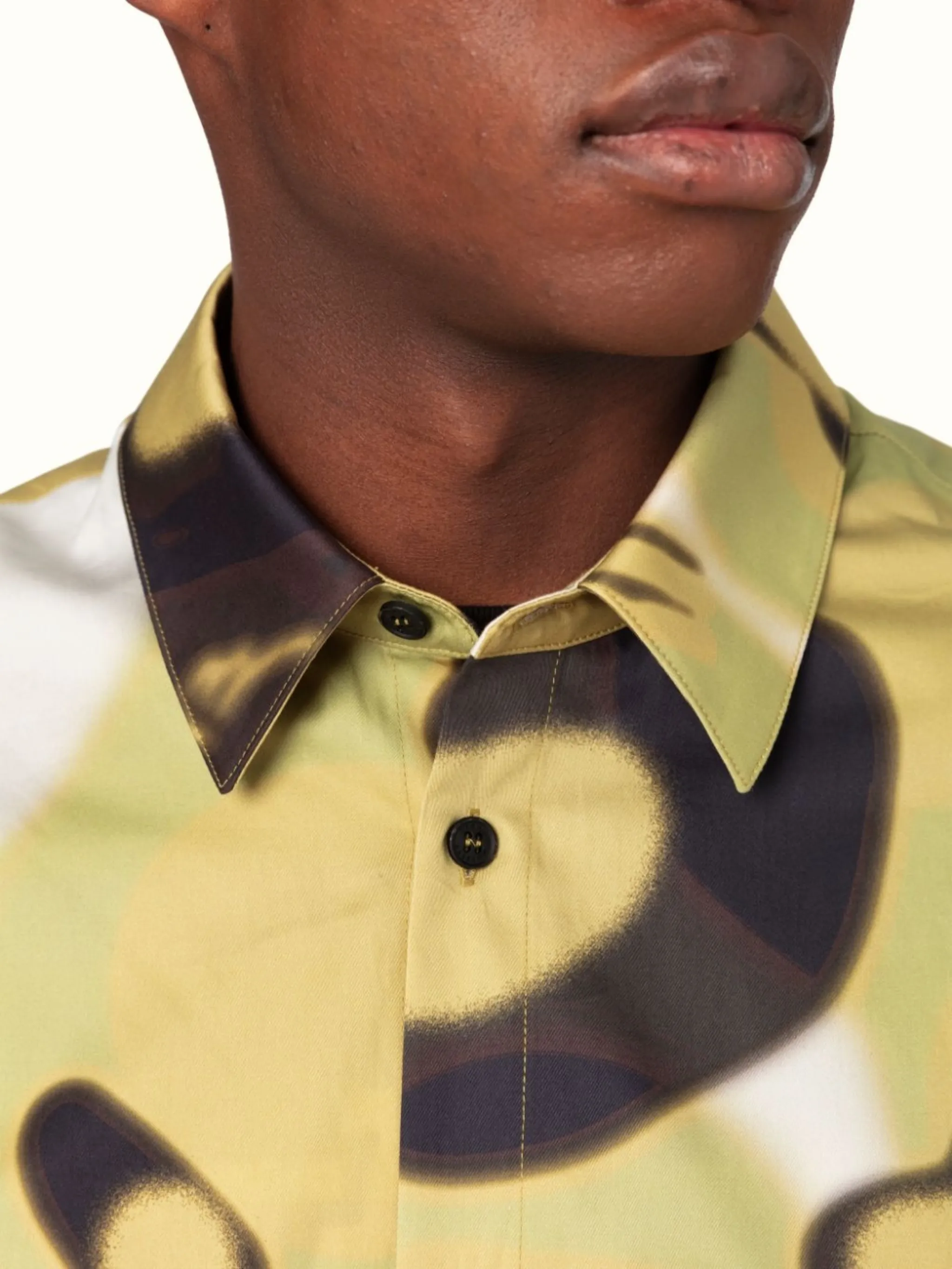 camouflage print bowling shirt