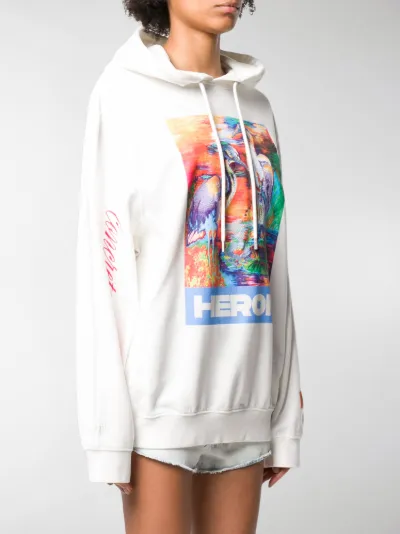 heron preston white hoodie