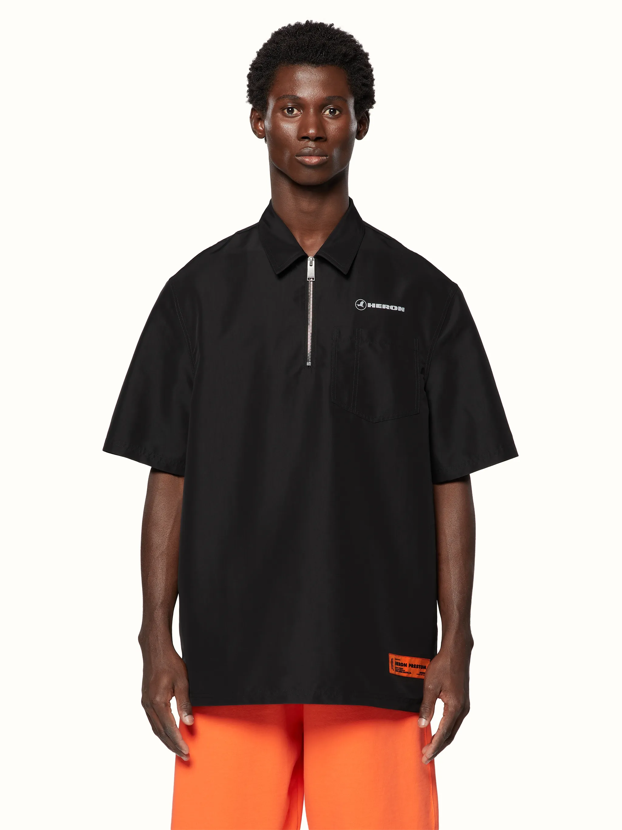 EX-RAY HALF ZIP SS NYL SHIRT