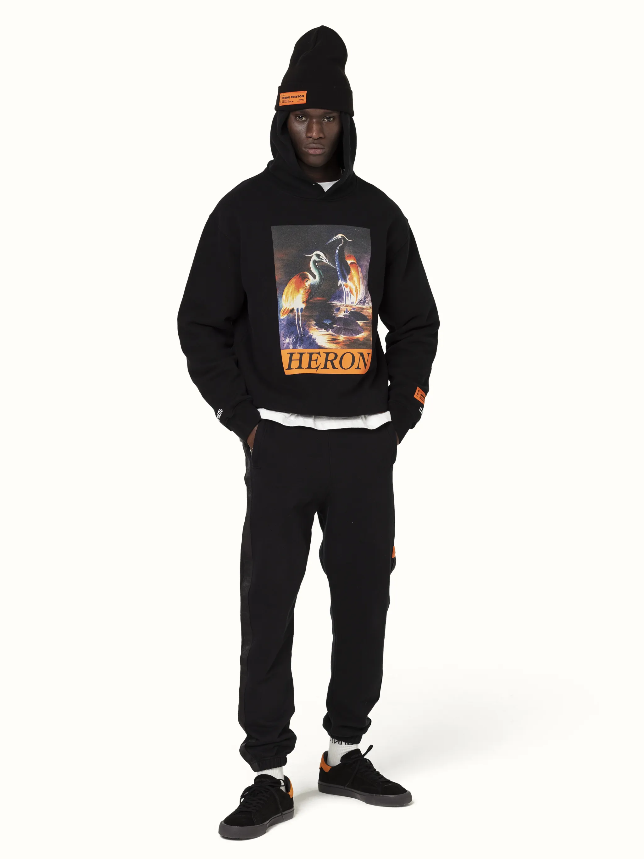 heron preston hoodie orange