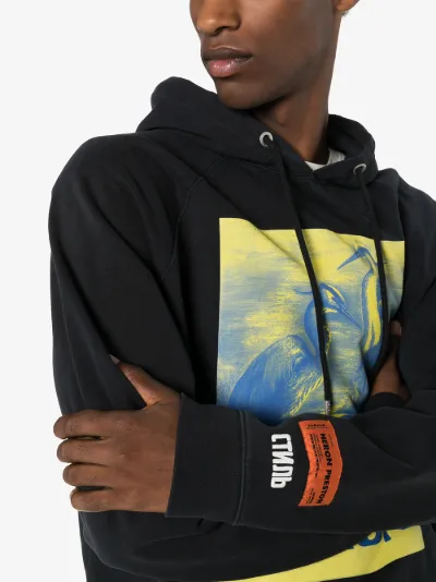 heron preston yellow hoodie