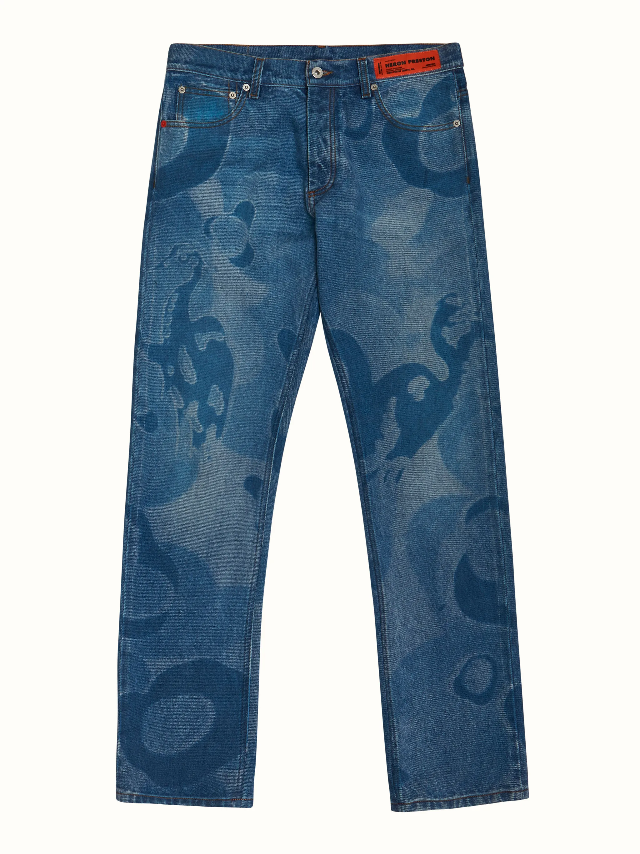 SLIM FIT DENIM CAMOU PANTS