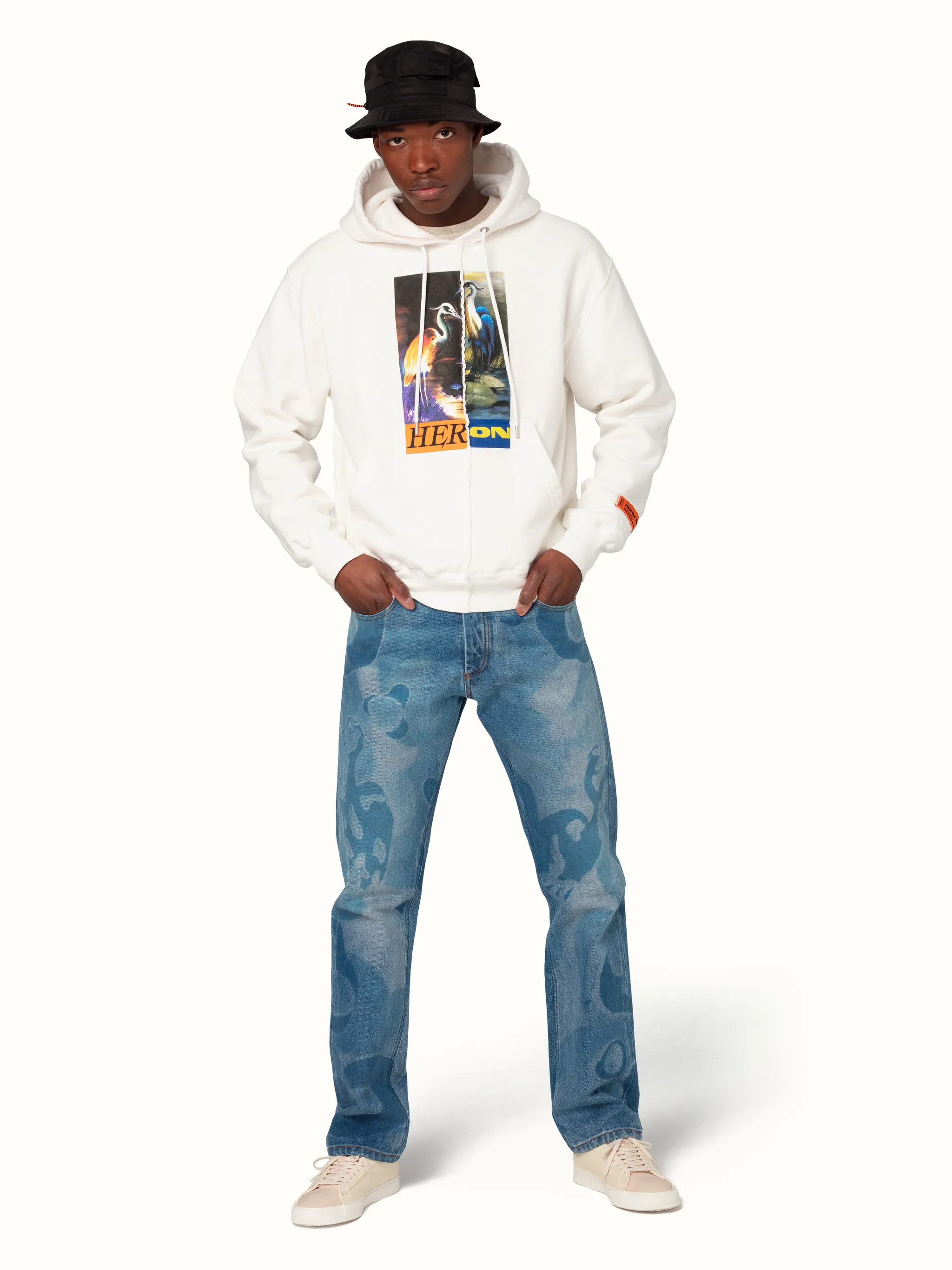 SLIM FIT DENIM CAMOU PANTS