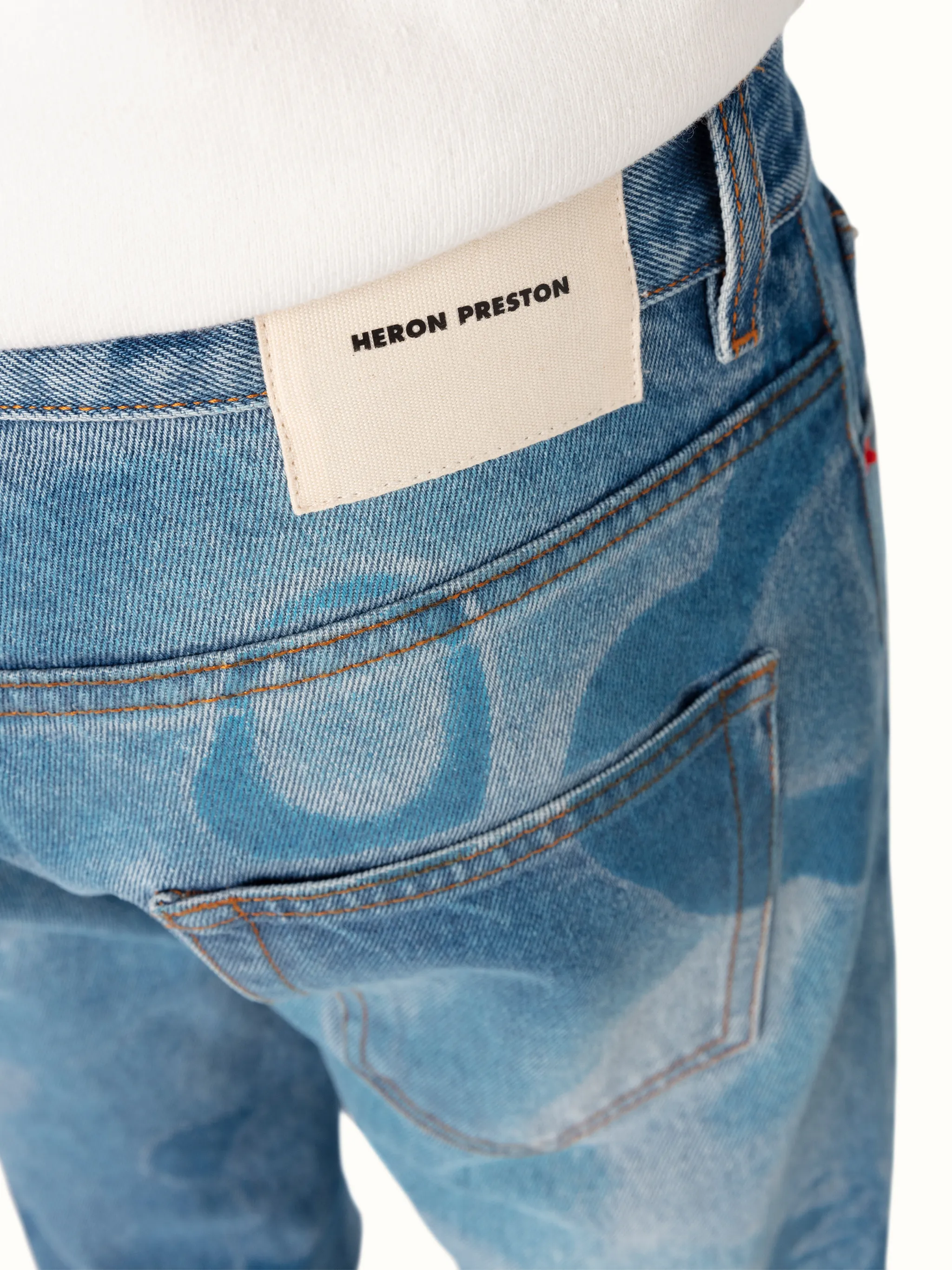 SLIM FIT DENIM CAMOU PANTS