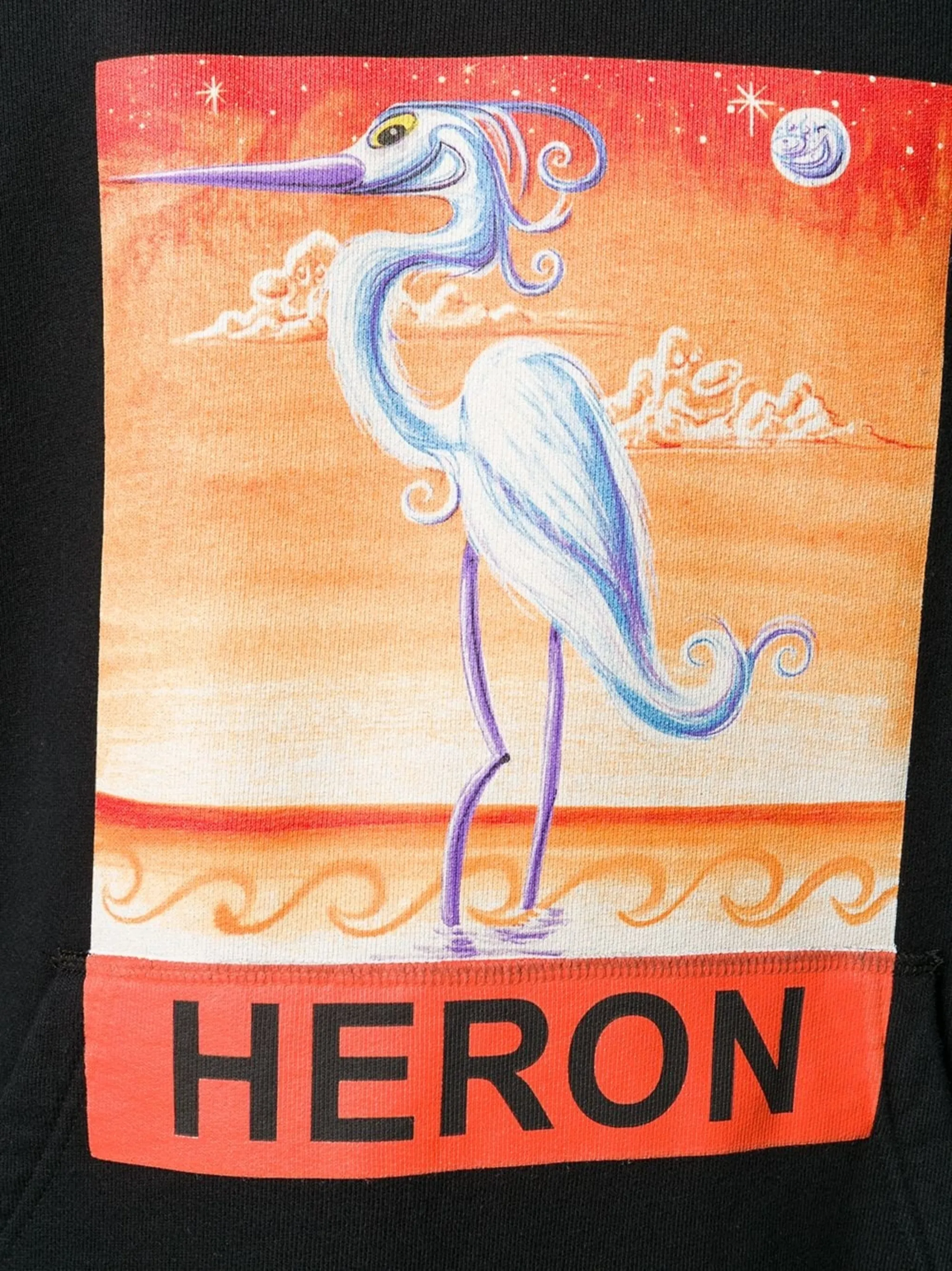 Heron bird slogan print hoodie deals