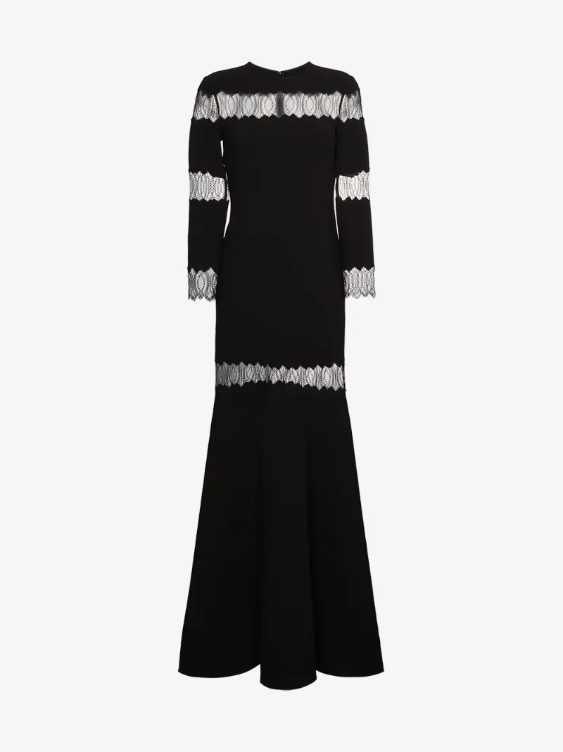 Vestido Huishan encaje aplicación mezcla Zhang de seda con de de 81c8rSgKq
