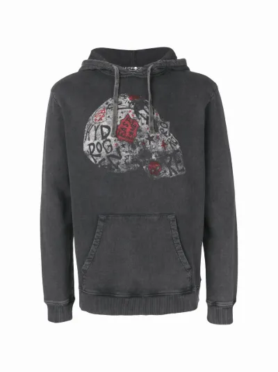 skull print hoodie