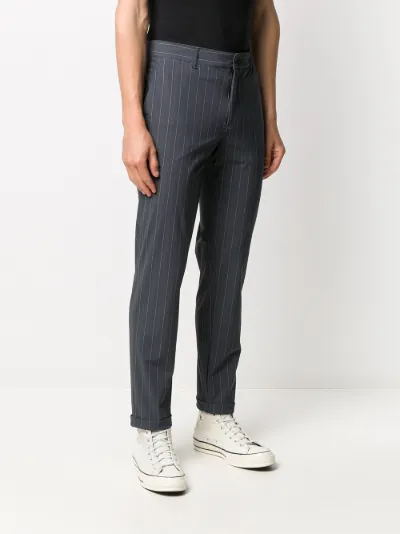 striped slim fit trousers