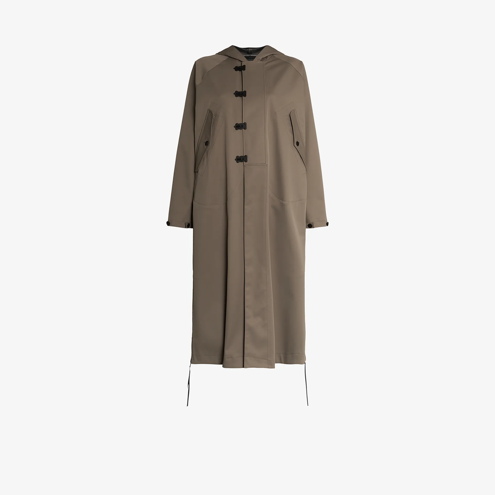 hooded asymmetrical coat