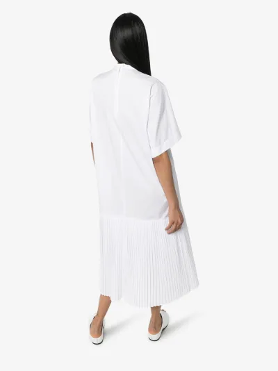 pleated skirt midi dress