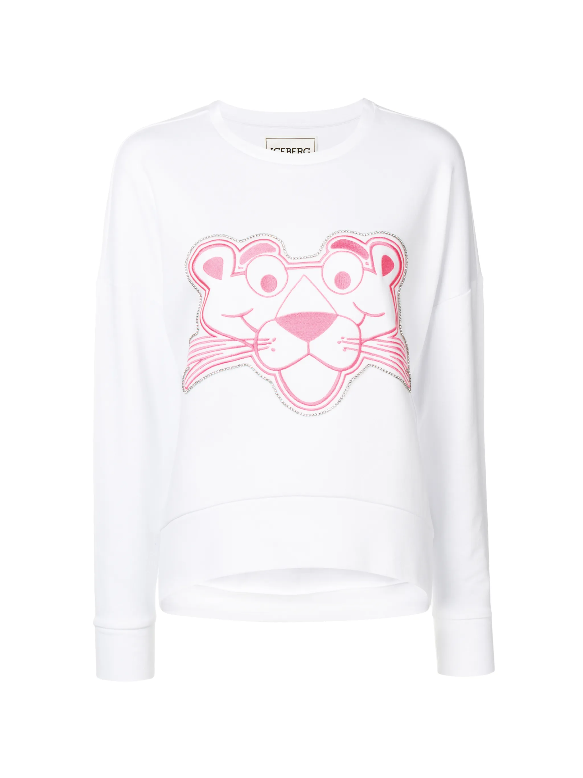 New men pink panther black 2024 iceberg crewneck t-shirt