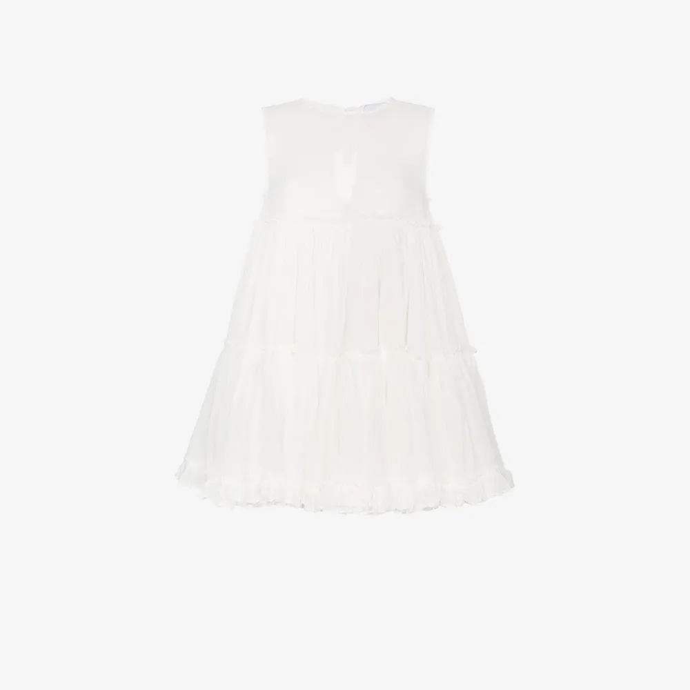 white frill frock