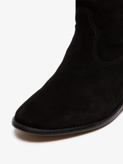 black Crisi flat suede ankle boots展示图