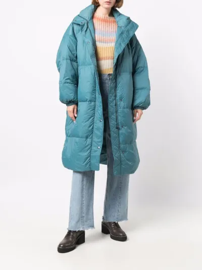 teal padded coat