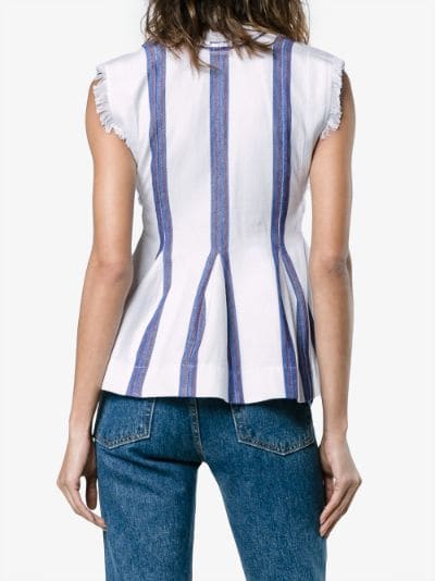 Cotton Sleeveless Striped Top展示图