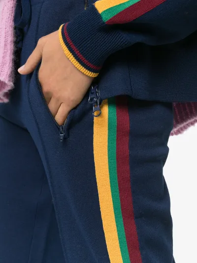 blue side stripe trousers