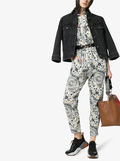 Isabel Marant Etoile Udena Printed Patchwork Jumpsuit Browns