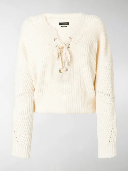 Isabel Marant - Wool blend lace up jumper