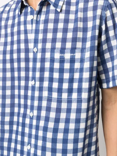 Jacquemus check short-sleeve shirt blue 