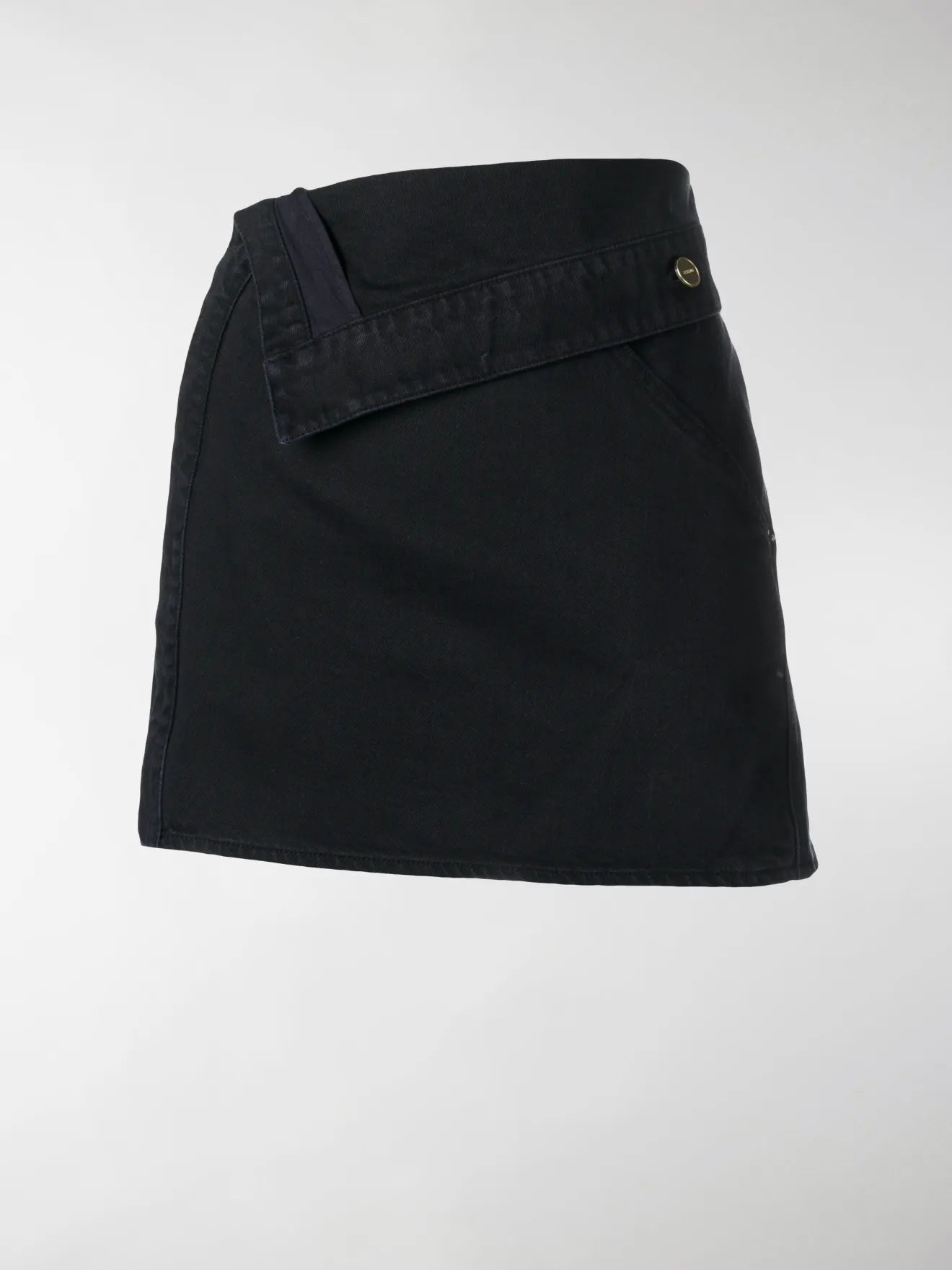 jacquemus folded denim midi skirt