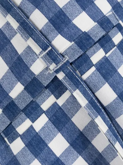 gingham print wide leg trousers 