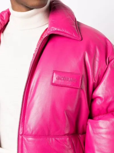 bubblegum pink puffer jacket