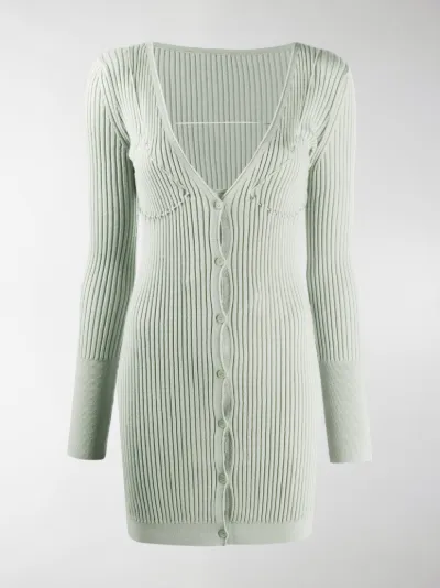 ribbed cardigan dress